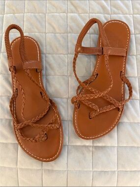 Braided Slingback Sandals - Tan Women’s Flat Sandals